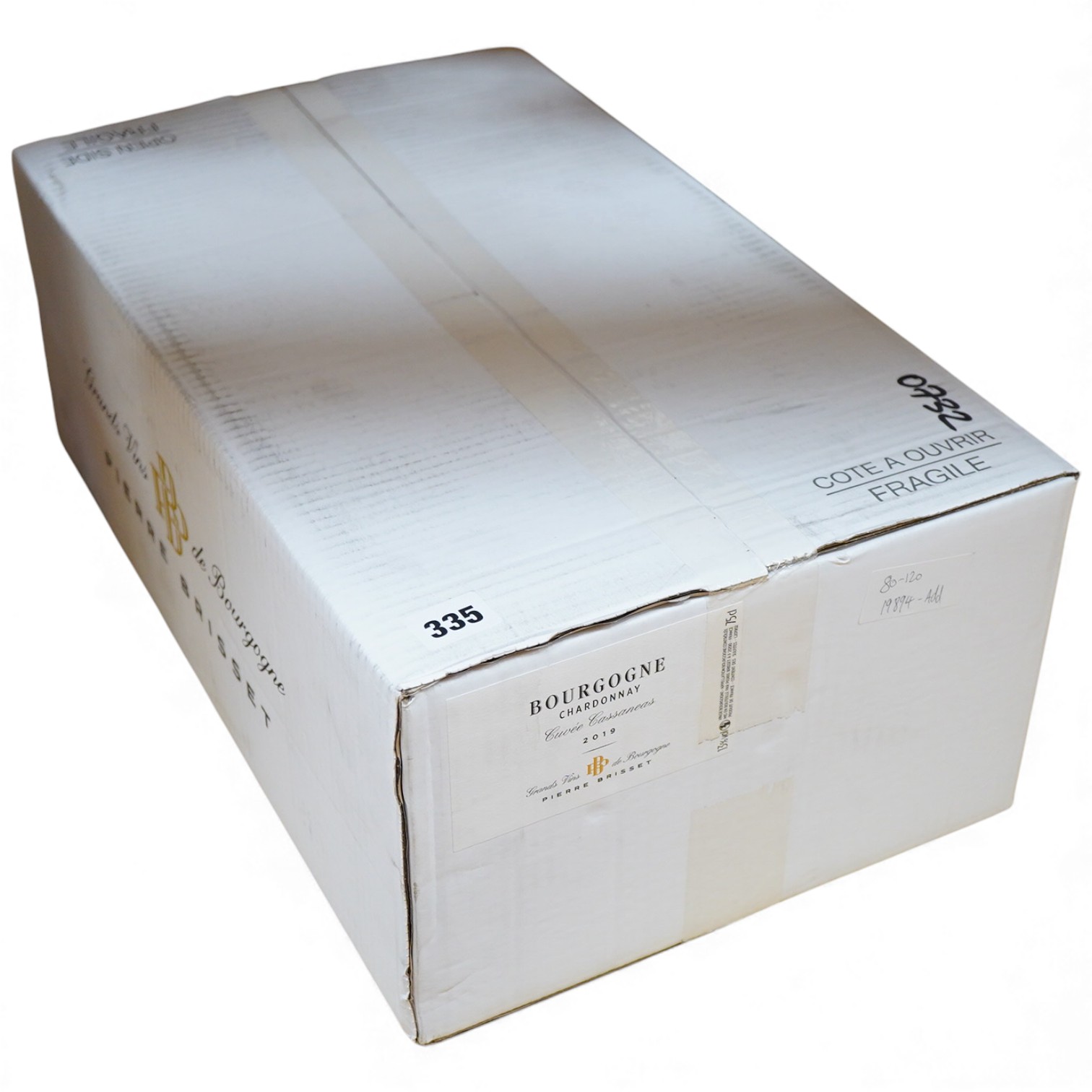 Pierre Brisset Bourgogne Chardonnay, 2019, case of twelve bottles